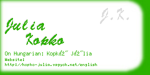 julia kopko business card